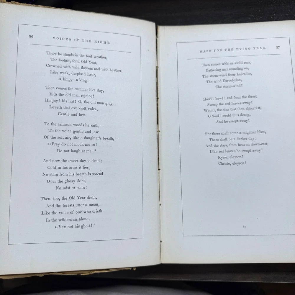 Poems by Henry Wadsworth Longfellow Second Edition 1846 Illustrated Antique Book